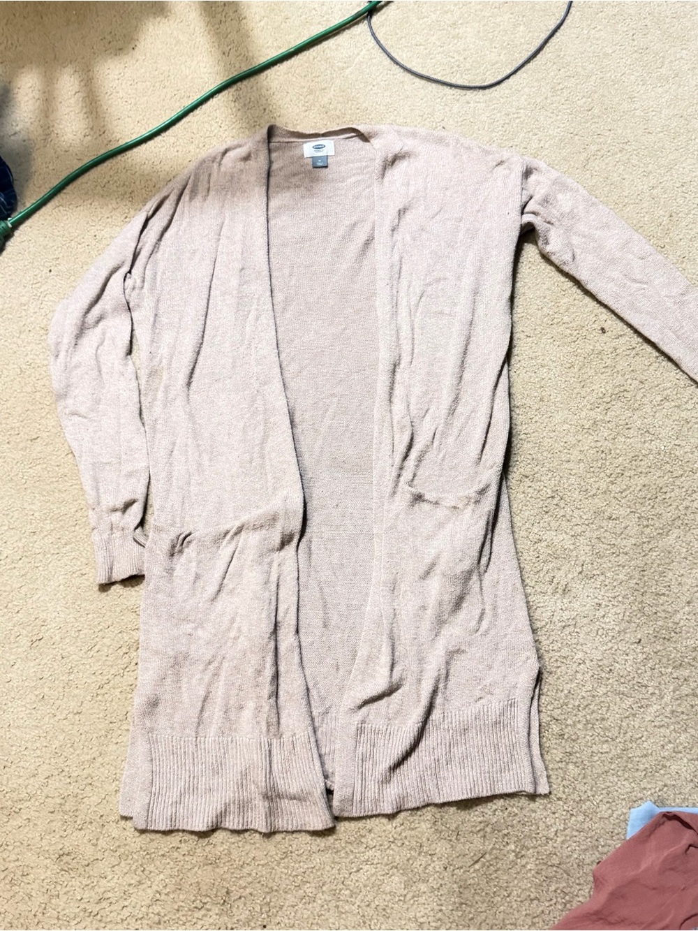 Old Navy Light Taupe Open-Front Long Cardigan